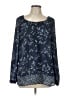 Chaps 100% Polyester Blue Long Sleeve Blouse Size L - photo 1