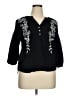 Adrienne Vittadini 100% Polyester Black 3/4 Sleeve Blouse Size XL - photo 1