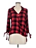 She + Sky Plaid Red 3/4 Sleeve Blouse Size M - photo 1