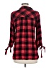 She + Sky Plaid Red 3/4 Sleeve Blouse Size M - photo 2