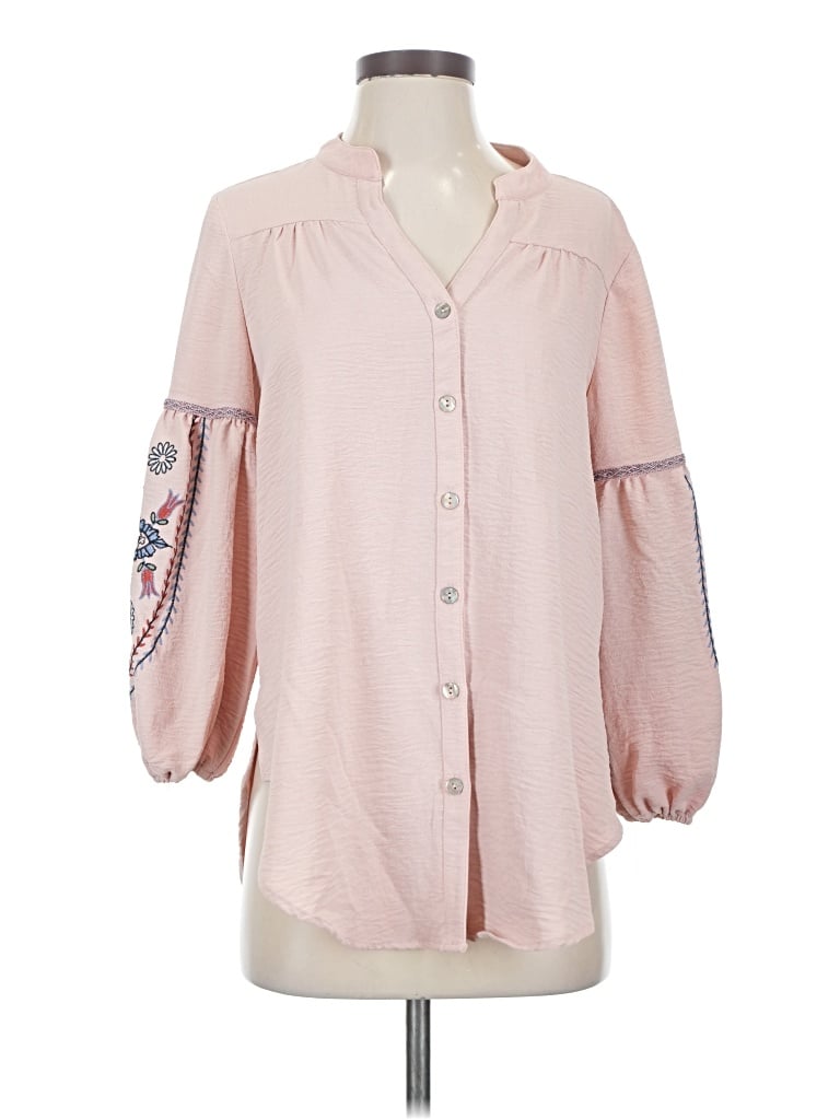 Pre-owned Fig And Flower 3/4 Sleeve Blouse In Pink