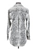 Open Edit Animal Print Silver Long Sleeve Button-Down Shirt Size XXS - photo 2