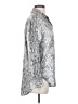 Open Edit Animal Print Silver Long Sleeve Button-Down Shirt Size XXS - photo 4