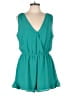 ASTR The Label 100% Polyester Solid Teal Romper Size L - photo 1