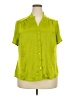 Kasper 100% Polyester Green Short Sleeve Blouse Size 18 - photo 1