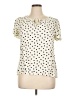 Como Black Polka Dots Ivory Short Sleeve Blouse Size XL - photo 1