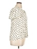 Como Black Polka Dots Ivory Short Sleeve Blouse Size XL - photo 4