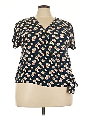 dip Short Sleeve Blouse (view 1)