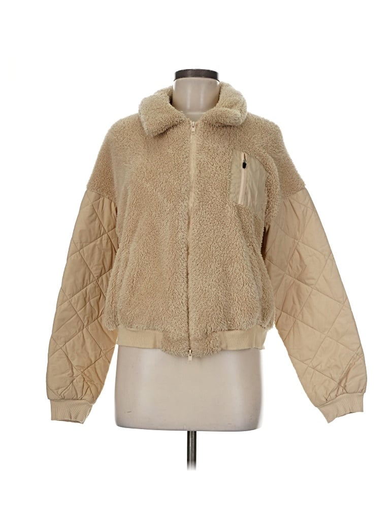 Pre-owned Dee Elly Faux Fur Jacket In Tan