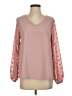 Shein Pink Long Sleeve Blouse Size 4 - photo 1