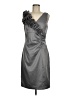 Donna Ricco Solid Gray Cocktail Dress Size 8 - photo 1