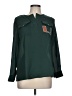 Chicka-D 100% Polyester Color Block Green Long Sleeve Blouse Size L - photo 1