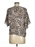 Lumiere 100% Rayon Animal Print Brown Short Sleeve Blouse Size M - photo 2