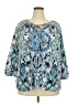 Lane Bryant 100% Polyester Blue 3/4 Sleeve Blouse Size 18 - 20 Plus - photo 1
