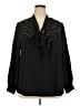 Kasper 100% Polyester Black Long Sleeve Blouse Size 2X - photo 1