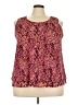 Catherines 100% Polyester Purple Ivory Sleeveless Blouse Size 22 - 24 Petite - photo 1