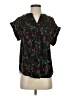 Jon & Anna 100% Polyester Floral Black Short Sleeve Blouse Size S - photo 1