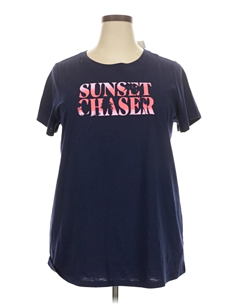 Lane Bryant Short Sleeve T-shirt In Blue