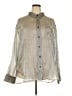 Reformation 100% Polyester Metallic Silver Long Sleeve Blouse Size 2X - photo 1