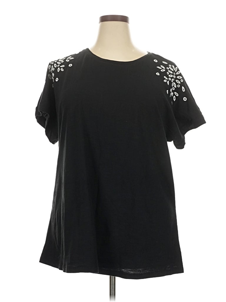 Lane Bryant Short Sleeve T-shirt In Black