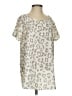 Mary Square 100% Polyester Animal Print Silver Short Sleeve Blouse Size S - photo 1