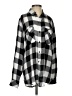 Seven7 100% Rayon Checkered-gingham Black Long Sleeve Button-Down Shirt Size S - photo 1