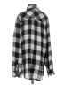 Seven7 100% Rayon Checkered-gingham Black Long Sleeve Button-Down Shirt Size S - photo 2