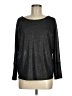 Veronica M. Metallic Black Long Sleeve Top Size M - photo 1
