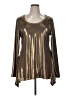 Premise Studio 100% Polyester Metallic Gold Long Sleeve Blouse Size XL - photo 1