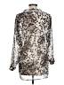 W by Worth 100% Polyester Animal Print Silver 3/4 Sleeve Blouse Size L - photo 2