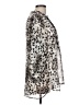 W by Worth 100% Polyester Animal Print Silver 3/4 Sleeve Blouse Size L - photo 4