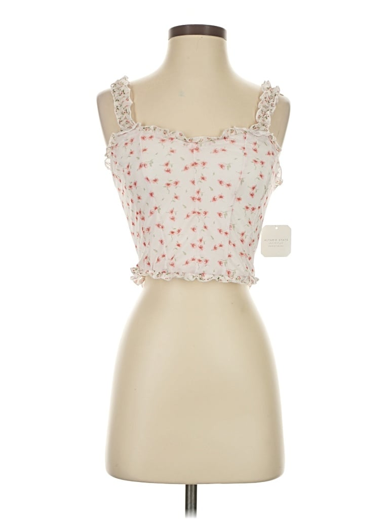 Altar'd State Sleeveless Top Ivory Sweetheart Neckline Tops In White
