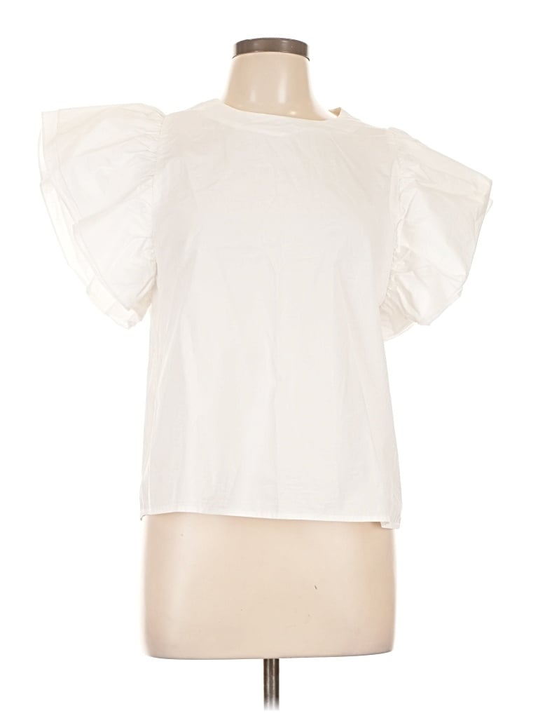 Pre-owned On Twelfth Short Sleeve Blouse In White