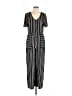Xhilaration 100% Polyester Stripes Black Jumpsuit Size L - photo 1