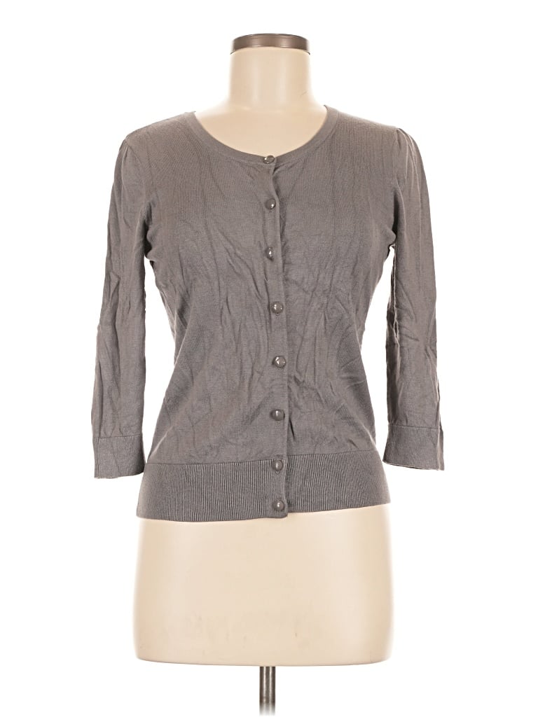 Pre-owned Halogen Cardigan Sweater In Gray