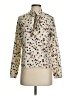 Shein 100% Polyester Animal Print Ivory Long Sleeve Blouse Size 4 - photo 1