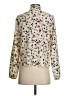 Shein 100% Polyester Animal Print Ivory Long Sleeve Blouse Size 4 - photo 2