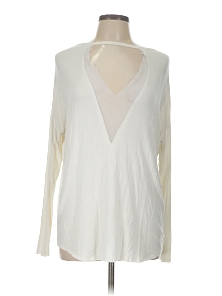 Pre-owned Daytrip Long Sleeve Top Ivory Boatneck Tops In White