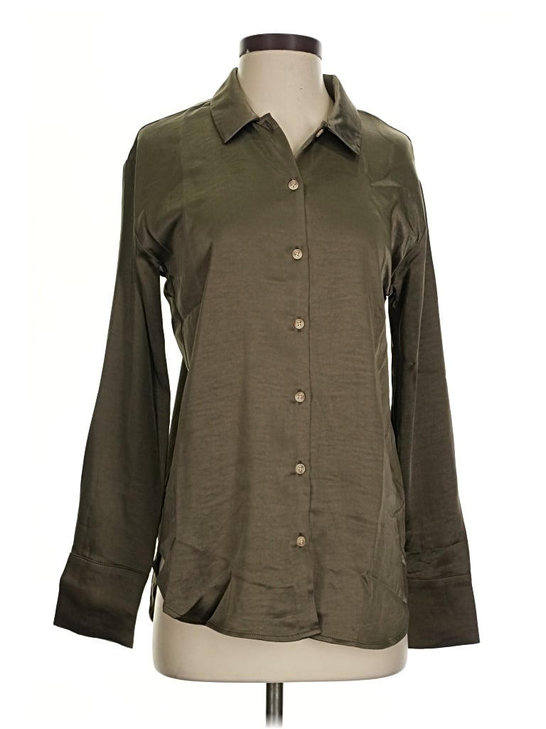 Pre-owned Mystree Long Sleeve Blouse In Green