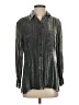 Express Metallic Gray Long Sleeve Blouse Size S - photo 1