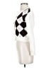 BBWM Woman 100% Polyester Argyle White Cardigan Size S - photo 5