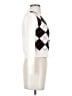 BBWM Woman 100% Polyester Argyle White Cardigan Size S - photo 4