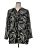 Denim 24/7 100% Polyester Animal Print Black Long Sleeve Blouse Size 14 - photo 1