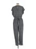 Express 100% Polyester Chevron-herringbone Gray Jumpsuit Size L - photo 2