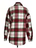 Unbranded 100% Polyester Plaid Green Cardigan Size S - photo 2