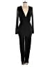 Fashion Nova 100% Polyester Solid Black Green Jumpsuit Size M - photo 1
