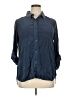 Thread & Supply 100% Lyocell Blue 3/4 Sleeve Button-Down Shirt Size XL - photo 1