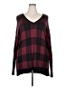 wonderly 100% Rayon Plaid Burgundy Pullover Sweater Size XXL - photo 1