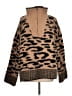 Aqua Animal Print Brown Pullover Sweater Size L - photo 1