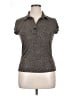 Lija Graphic Marled Polka Dots Gray Short Sleeve Polo Size XL - photo 1